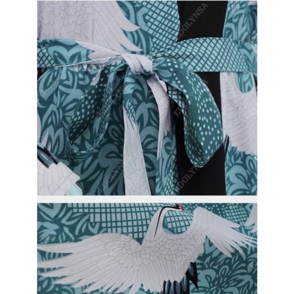 🧡IN STOCK🧡5⭐Swan Print Beach Cover Up - Picture 7 of 9